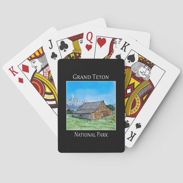 Berömd ladan i Mormon Row, Grand Teton NP Casinokort (Baksidan)