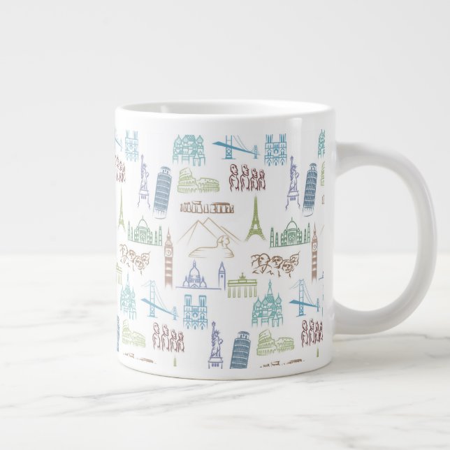 Berömd Landmarks Mönster Jumbo Mugg (Höger)