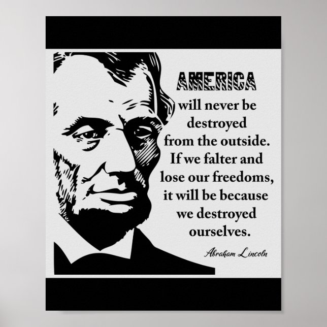 Berömd Lincoln Patriotic Quote Poster (Framsidan)