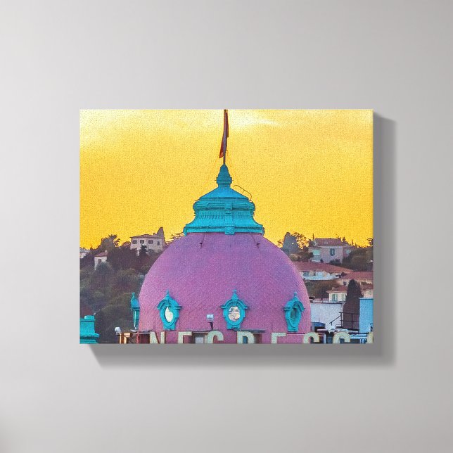 Berömd lyxhotell Hotel Negresco i Nice Frankrike Canvastryck (Framsida)