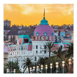 Berömd lyxhotell Hotel Negresco i Nice Frankrike Fototryck