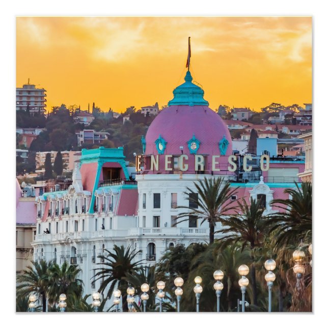 Berömd lyxhotell Hotel Negresco i Nice Frankrike Fototryck (Framsidan)