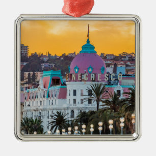 Berömd lyxhotell Hotel Negresco i Nice Frankrike Julgransprydnad Metall