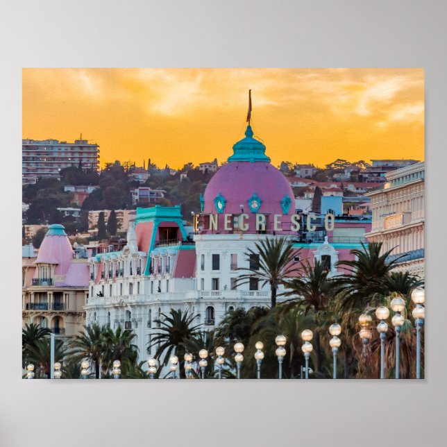 Berömd lyxhotell Hotel Negresco i Nice Frankrike Poster (Framsidan)