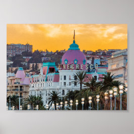 Berömd lyxhotell Hotel Negresco i Nice Frankrike Poster