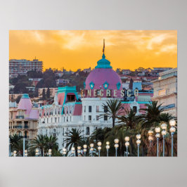 Berömd lyxhotell Hotel Negresco i Nice Frankrike Poster