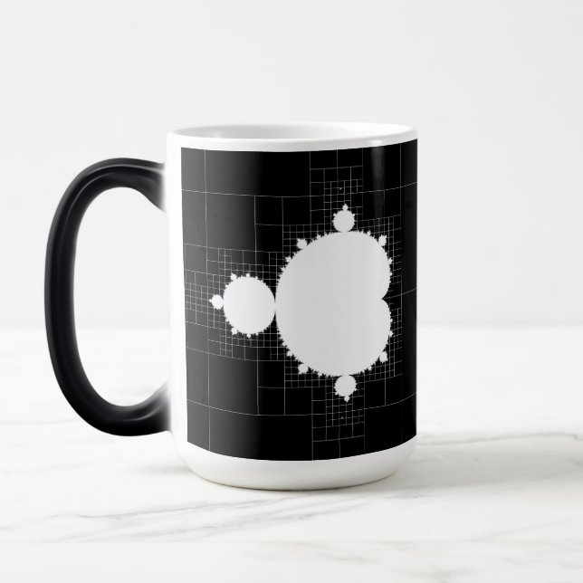 Berömd Mandelbrot satte vit på svart kaffe Mugg (Vänster)