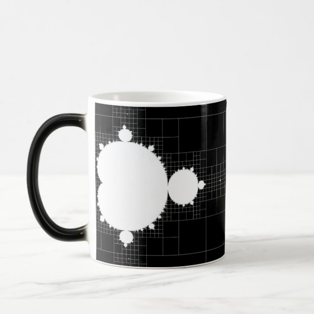 Berömd Mandelbrot satte vit på svart kaffe Mugg (Vänster)