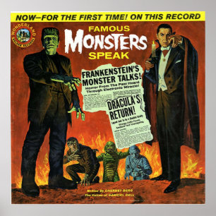 Berömd Monsters tala Poster