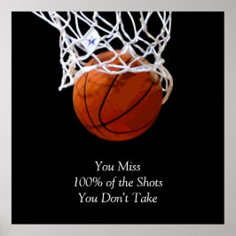Berömd Motiverande Citat Basket Poster