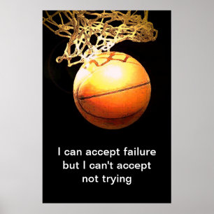 Berömd Motivering av basketbollutskrift Poster