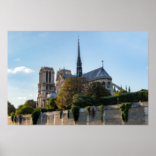 Berömd Notre Dame de Paris Cathedral - Frankrike Poster