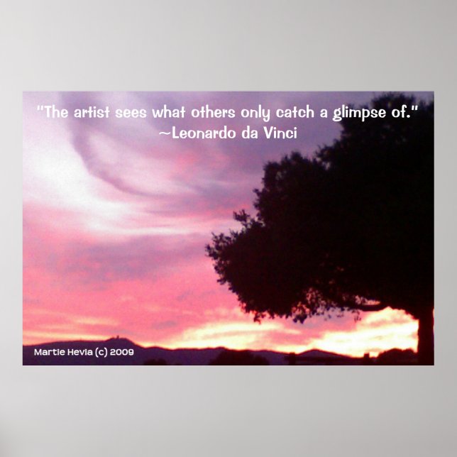 Berömd Ord: Träd - da Vinci - Poster (Framsidan)