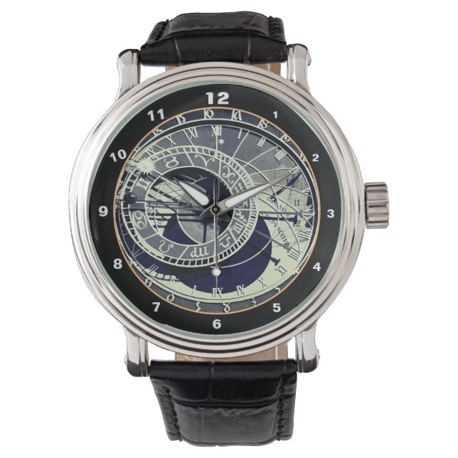 Berömd Orloj & Astronomical Clock Prag/Czechia Armbandsur (Framsida)