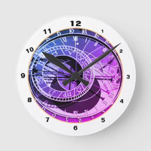 Berömd Orloj & Astronomical Clock Prag/Czechia Rund Klocka