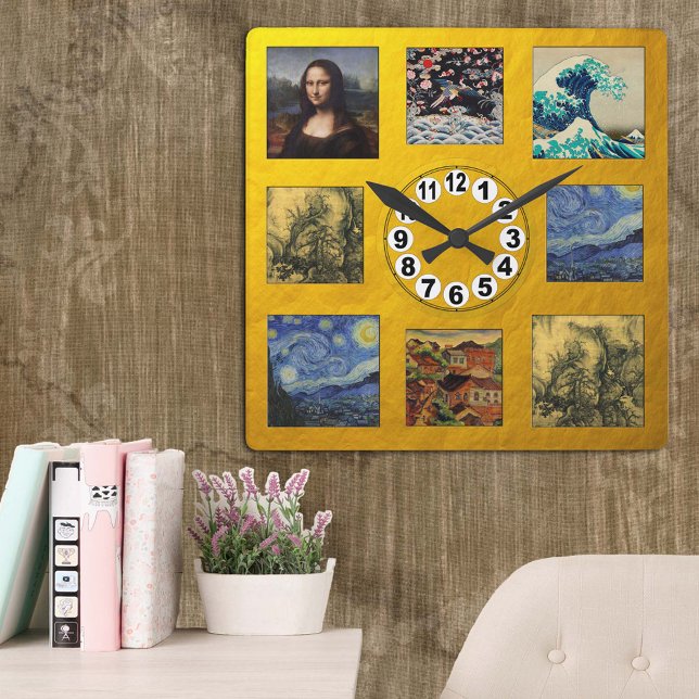 Berömd Painting Art Clock/Van Gogh, da Vinci Fyrkantig Klocka (Skapare uppladdad)