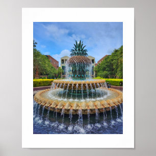 Berömd Pineapple Fontän i Charleston, SC poster