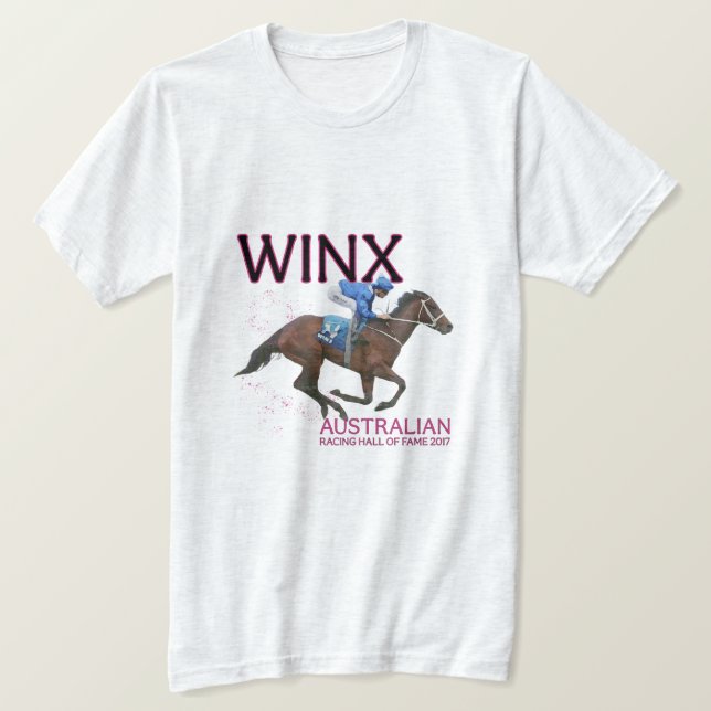Berömd Racehorse Winx 1975 Horse Tävla T Shirt (Design framsida)
