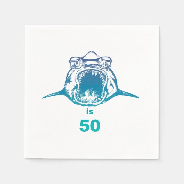 Berömd Shark är 50 cocktail napkin Pappersservett (Framsidan)