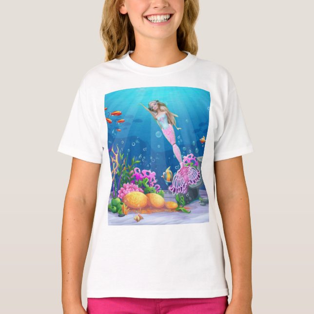 Berömd Sjöjungfru T Shirt (Framsida)