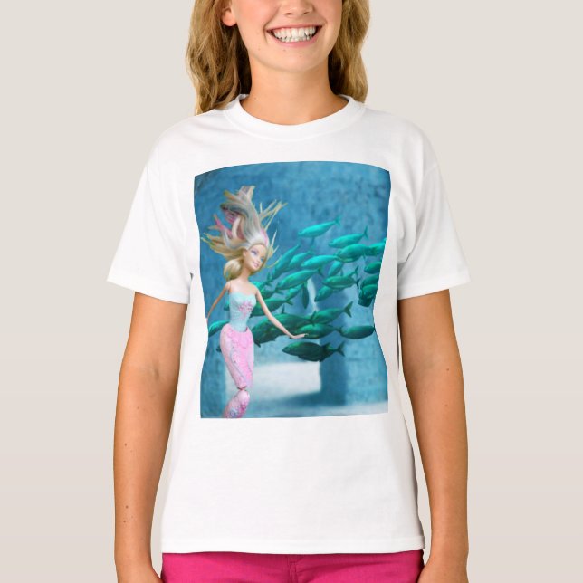 Berömd Sjöjungfru T Shirt (Framsida)