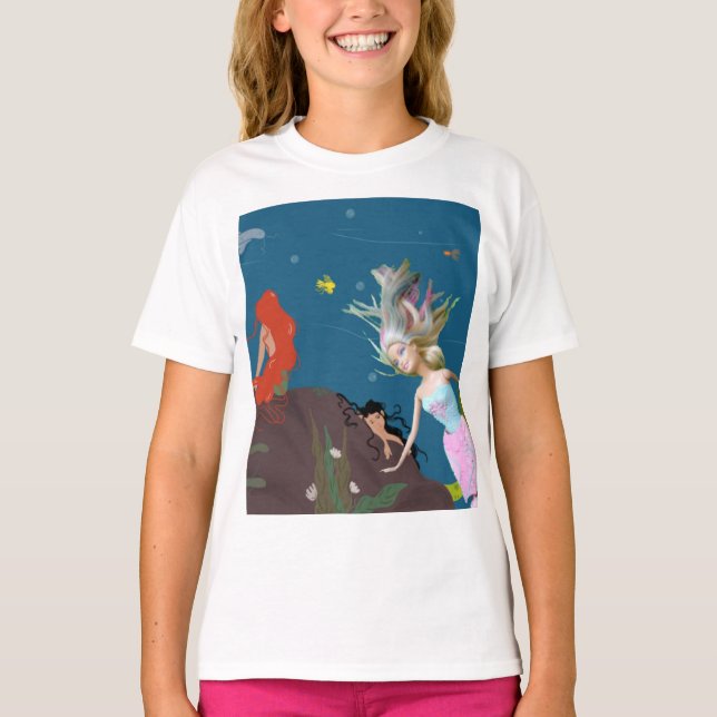 Berömd Sjöjungfru T Shirt (Framsida)