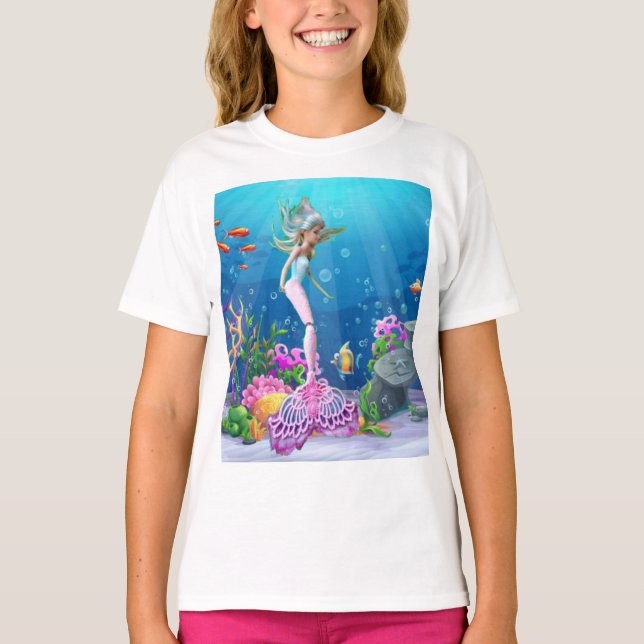 Berömd Sjöjungfru T Shirt (Framsida)