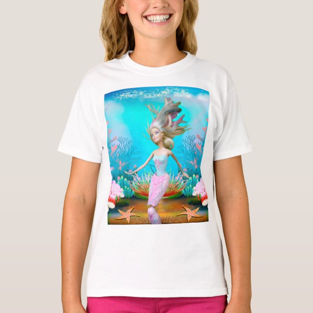 Berömd Sjöjungfru T Shirt (Framsida)