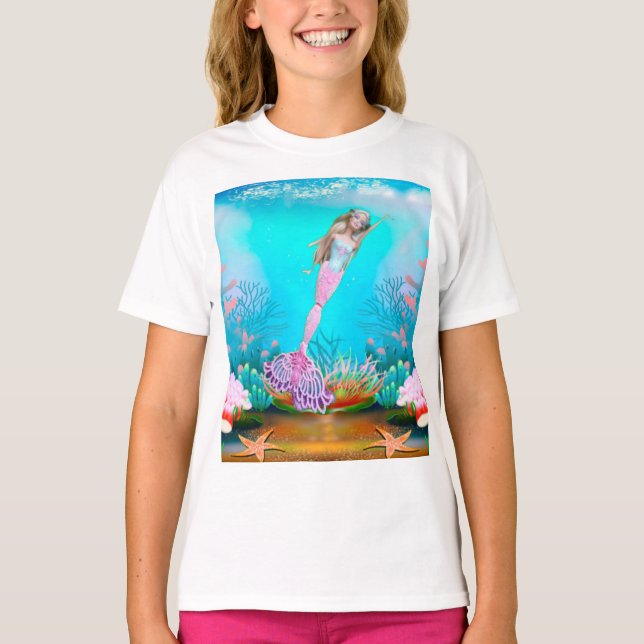 Berömd Sjöjungfru T Shirt (Framsida)