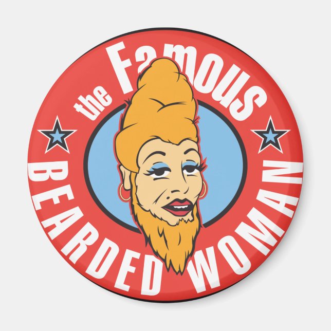 berömd skäggig kvinna magnet (Framsidan)
