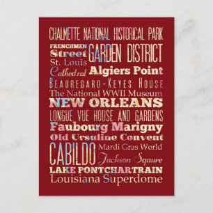 Berömd Ställe av New Orleans, Louisiana. Vykort