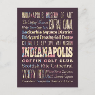 Berömd Ställe i Indianapolis, Indiana. Vykort