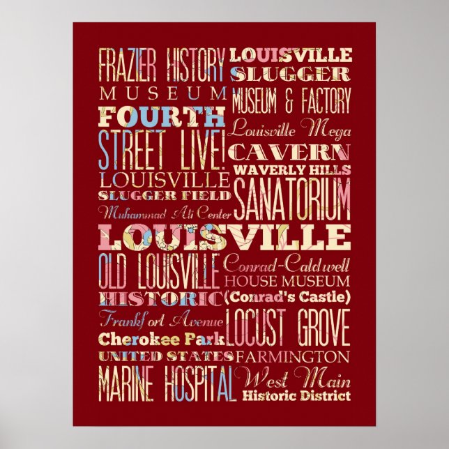 Berömd Ställe i Louisville, Kentucky. Poster (Framsidan)