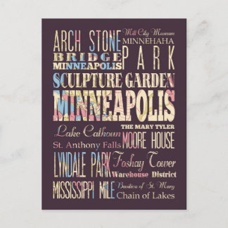 Berömd Ställe i Minneapolis, Minnesota. Vykort