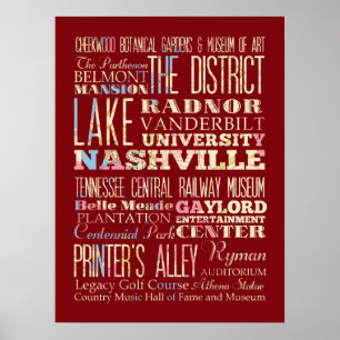 Berömd Ställe i Nashville, Tennessee. Poster