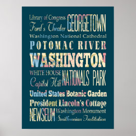 Berömd Ställe i Washington, Colombia. Poster