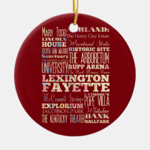 Berömd ställen av Lexington Fayette, Kentucky. Julgransprydnad Keramik