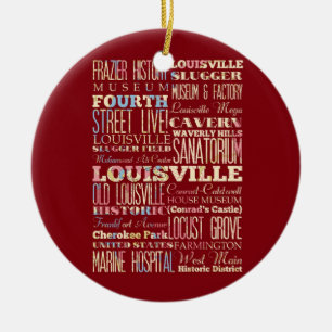 Berömd ställen av Louisville, Kentucky. Julgransprydnad Keramik