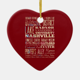 Berömd ställen av Nashville, Tennessee. Julgransprydnad Keramik