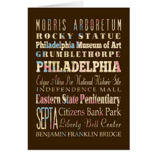 Berömd ställen av Philadelphia, Pennsylvania. Hälsningskort