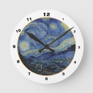 Berömd Starry Night & Van Gogh /vintage Art Round Rund Klocka