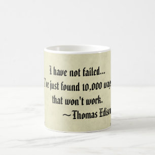 Berömd Thomas Edison Success and Failure Quote Mug Kaffemugg