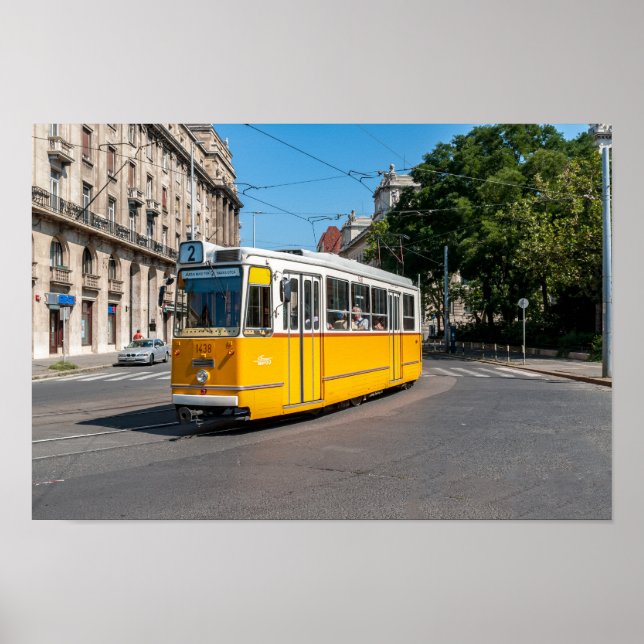 Berömd Tramway 2 i Budapest, Ungern Poster (Framsidan)