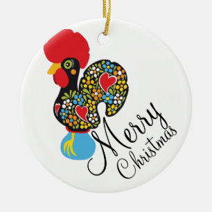 Berömd tupp av Barcelos Nr 06 god jul Julgransprydnad Keramik