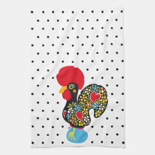 Berömd tupp av Barcelos Nr 06 - polka dots Kökshandduk