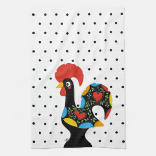 Berömd tupp av Barcelos Nr 09 - polka dots Kökshandduk