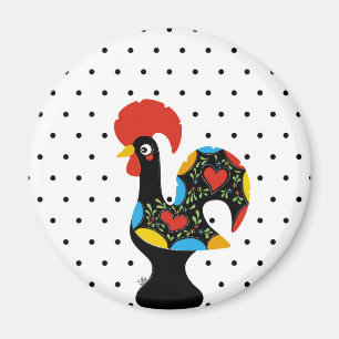 Berömd tupp av Barcelos Nr 09 - polka dots Magnet