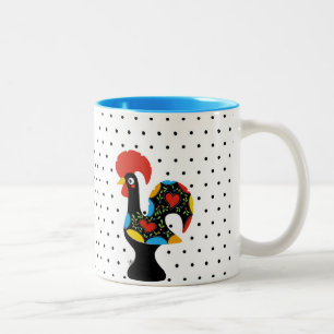 Berömd tupp av Barcelos Nr 09 - polka dots Två-Tonad Mugg