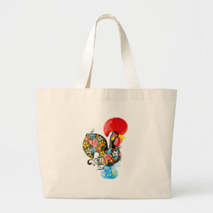 Berömd Tupp of Barcelona Nr 06 - Blommigt edition Jumbo Tygkasse