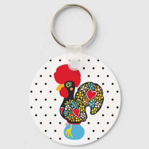 Berömd Tupp of Barcelona Nr 06 - Polka dots Nyckelring